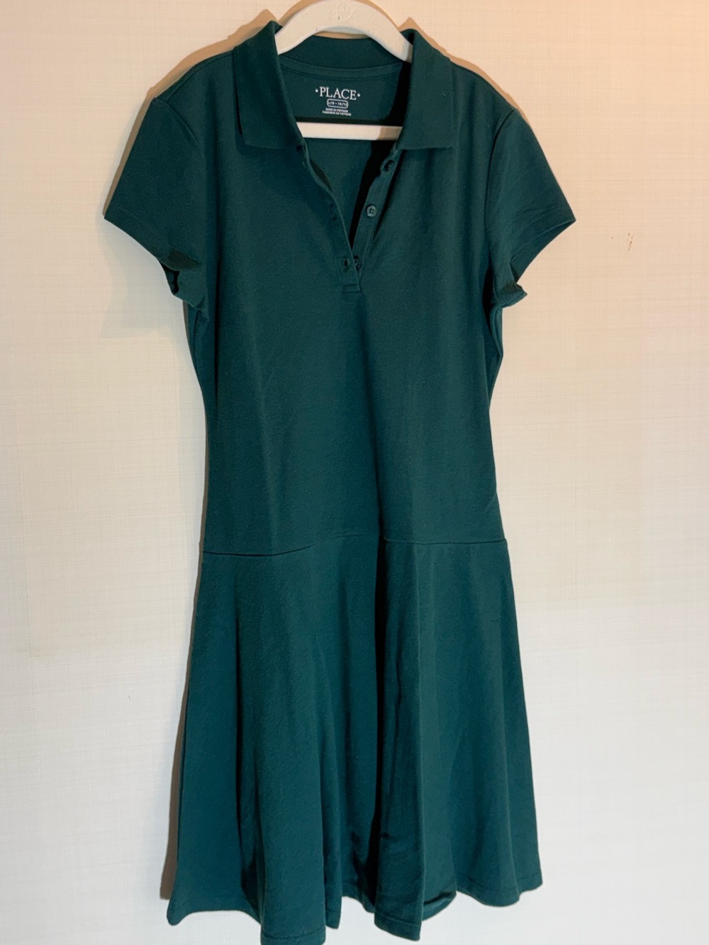 Dark Green Polo Dress - Short Sleeve